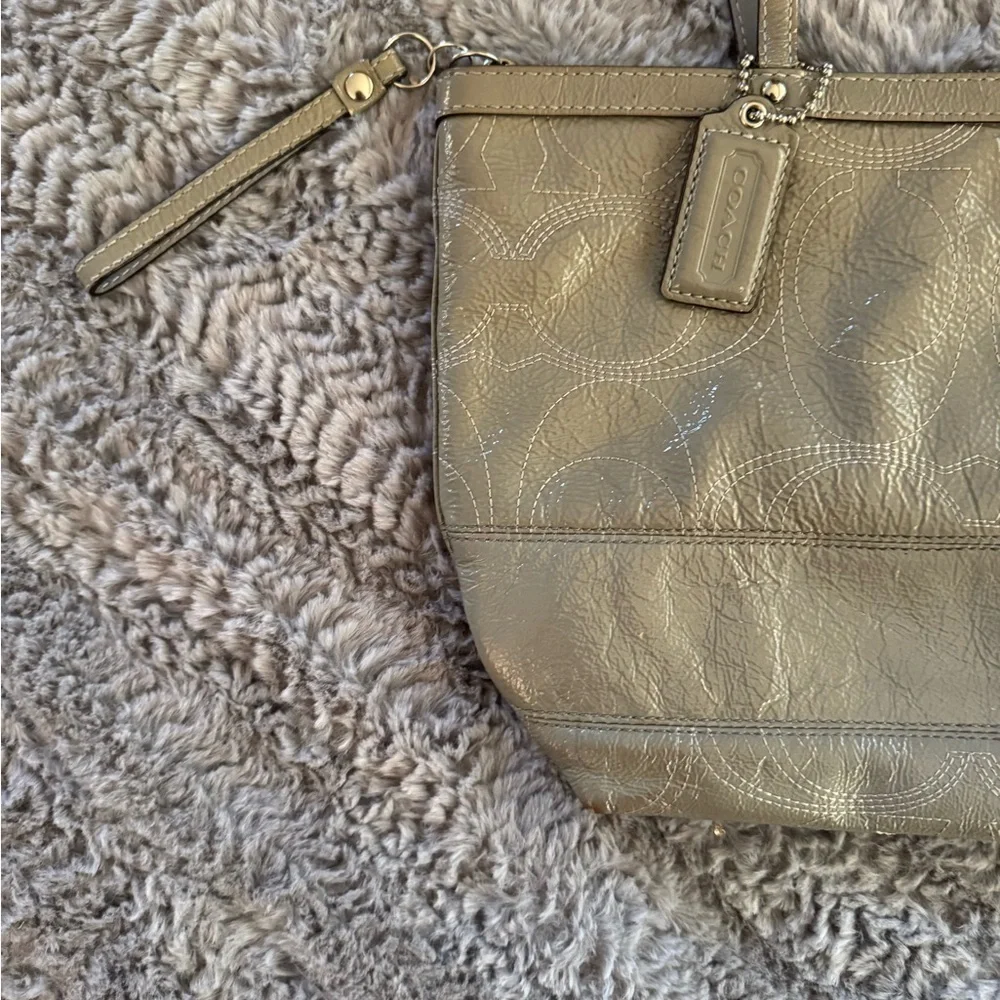 COACH Y2K Grey Leather Tote
